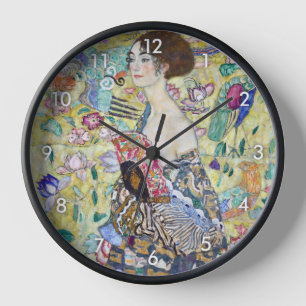 Lady mit einem Fan, Gustav Klimt Uhr