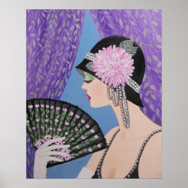 LADY MIT EINEM FAN POSTER (Vorne)