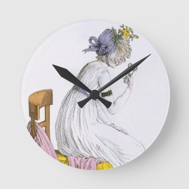 Lady mit einer Fahrlässigkeit, aus "Costume Parisi Runde Wanduhr (Vorderseite)