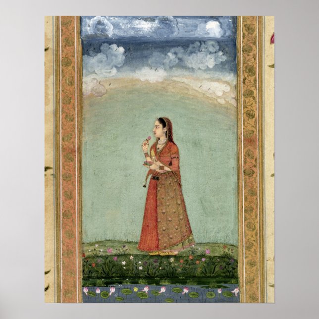 Lady mit einer Schüssel Rose, aus der kleinen Klip Poster (Vorne)