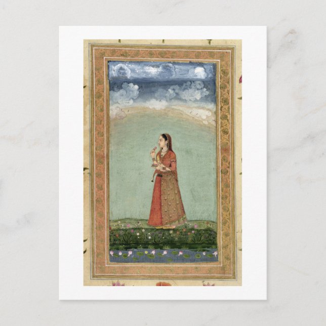 Lady mit einer Schüssel Rose, aus der kleinen Klip Postkarte (Vorderseite)