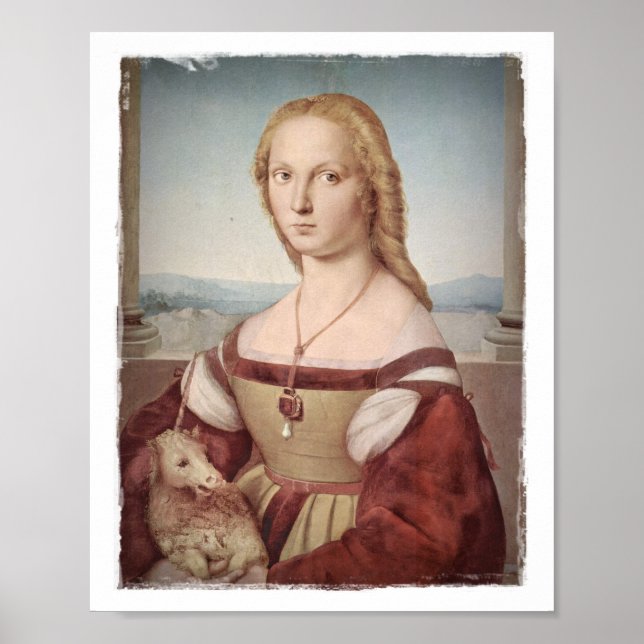 Lady mit Einhorn Poster (Vorne)