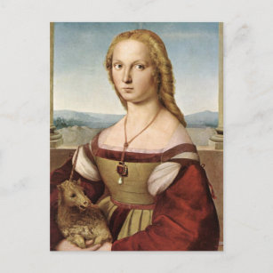 Lady mit Einhorn Postkarte