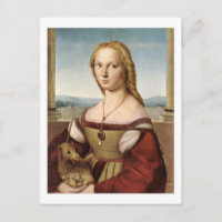 Lady mit Einhorn-Postkarte