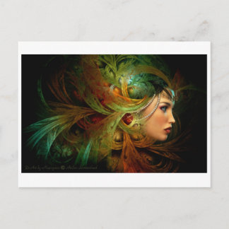 Lady mit elegantem Kopfteil Postkarte