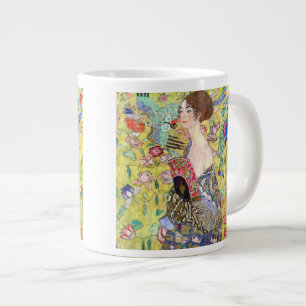 Lady mit Fan von Gustav Klimt, Vintager Japonismus Jumbo-Tasse