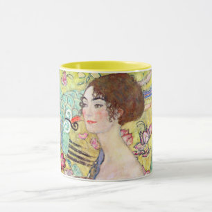 Lady mit Fan von Gustav Klimt, Vintager Japonismus Tasse