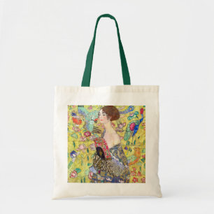 Lady mit Fan von Gustav Klimt, Vintager Japonismus Tragetasche