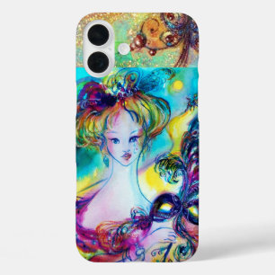 LADY MIT GEFÜHRTER MASKE Venezianische Maskennacht iPhone 16 Plus Hülle