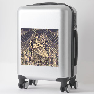 Lady mit Gitarre Aufkleber