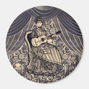 Lady mit Gitarre Magnet