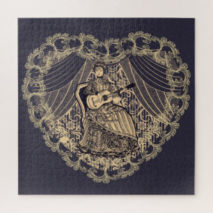 Lady mit Gitarre Puzzle