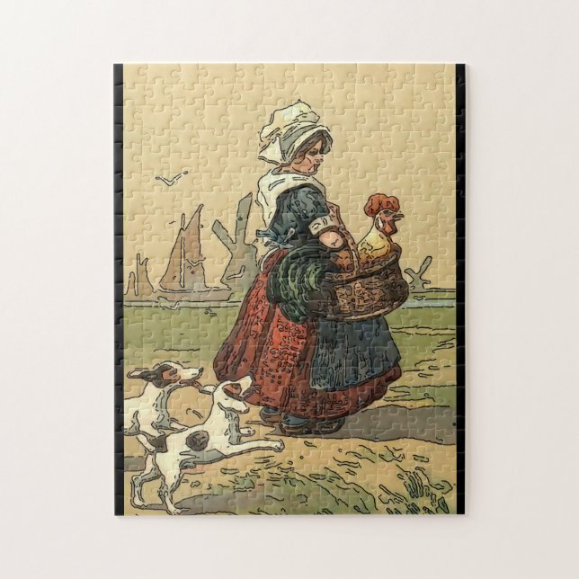 Lady mit Hund, Puzzle (Vertikal)