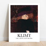 Lady mit Hut und Federboa von Gustav Klimt Poster<br><div class="desc">Fügen Sie Ihrer Zuhause eine Touch Eleganz hinzu mit diesem wunderschönen Poster von Gustav Klimts "Lady with Hat and Feather Boa". Dieses 1909 gemalte Portrait zeigt eine Frau, die einen großen Hut und einen Federboa trägt. Klimt produzierte einige Gemälde von nicht identifizierten Frauen, die nicht in Auftrag gegeben wurden. Diese...</div>