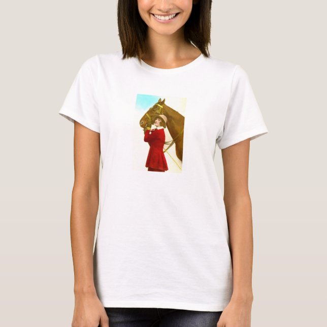 Lady mit Pferd T-Shirt (Vorderseite)