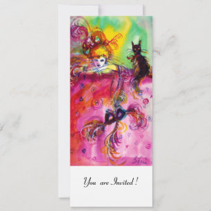 LADY MIT SCHWARZEM KATZE/Mardi Gras Masquerade Par Einladung