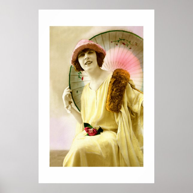 Lady mit Sonnenschirm Poster (Vorne)