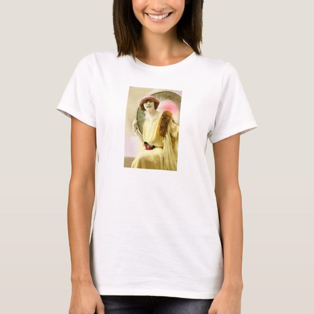 Lady mit Sonnenschirm T-Shirt (Vorderseite)