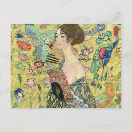 Lady mit Ventilator, Gustav Klimt,1907,art nouveau Postkarte