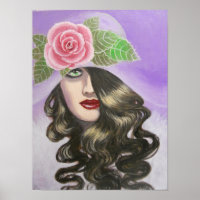LADY MIT WAVY HAIR/POSTER