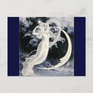 Lady Moon Stars Postkarte