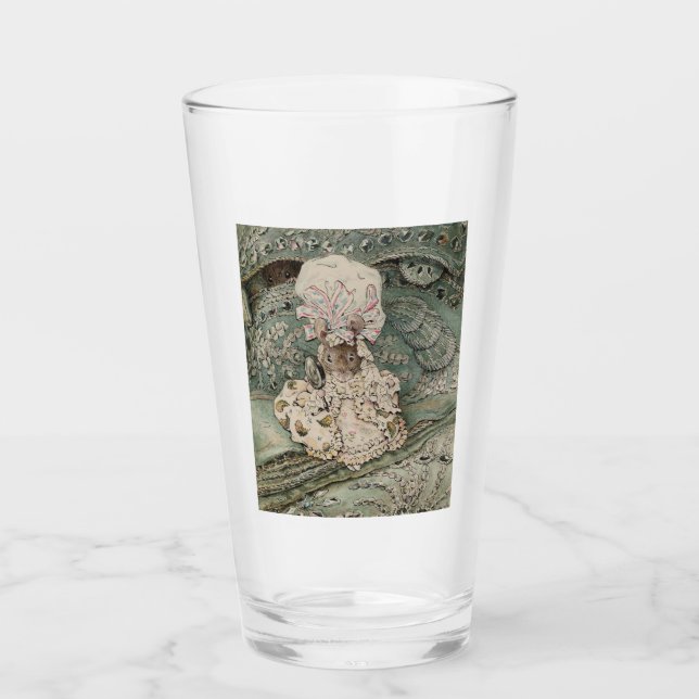 Lady Mouse in einer Mob Cap (von Beatrix Potter) Glas (Vorderseite)