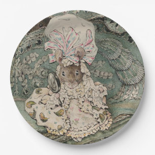 Lady Mouse in einer Mob Cap (von Beatrix Potter) Pappteller
