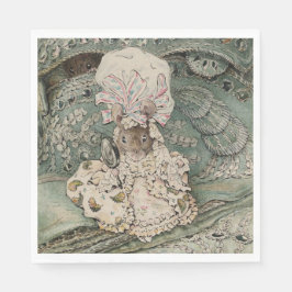 Lady Mouse in einer Mob Cap (von Beatrix Potter) Serviette