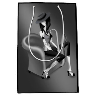 Lady Musician - Vintag Jazz Elegance Mittlere Geschenktüte
