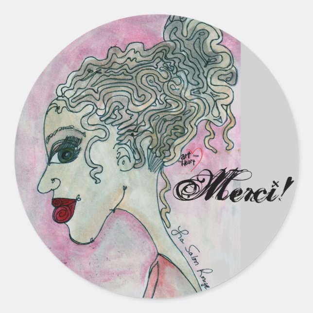 Lady No.3_Merci ! Aufkleber (Vorderseite)