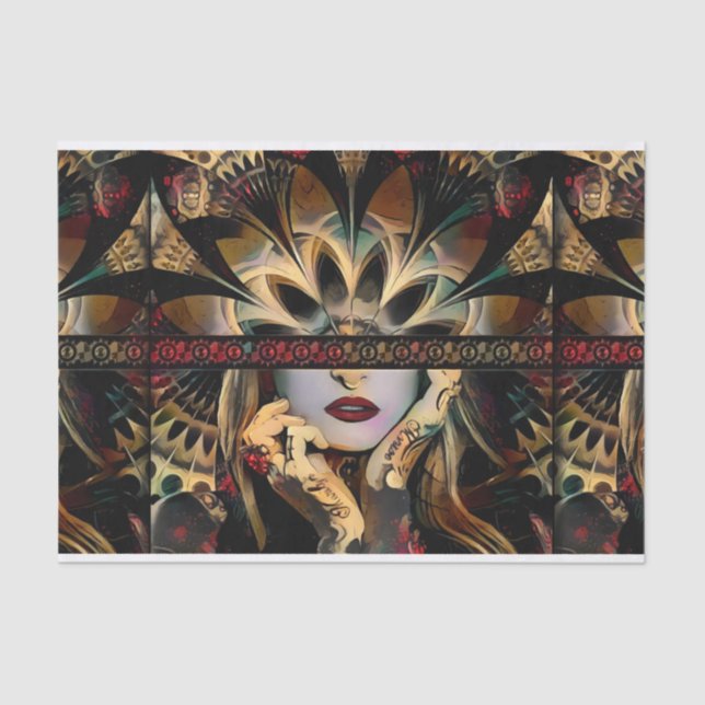 Lady of a Thousand Schwerter (Wüstenstamm-Fraktal) Seidenpapier (Vorderseite)