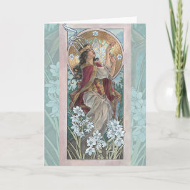 Lady of December Art Nouveau Birthstone Series Feiertagskarte