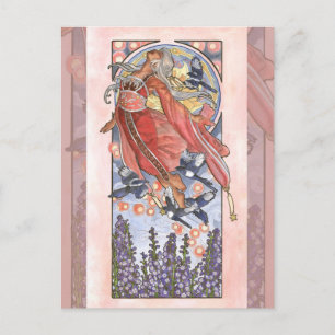 Lady of July Art Nouveau Birthstone Series Postkarte