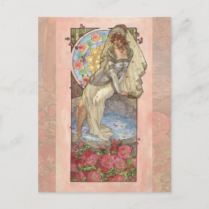 Lady of June Art Nouveau Birthstone Series Postkarte
