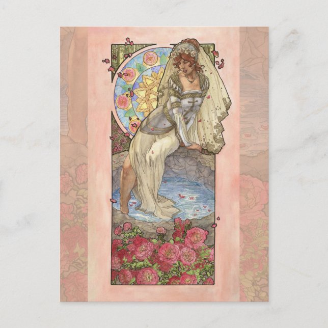 Lady of June Art Nouveau Birthstone Series Postkarte (Vorderseite)