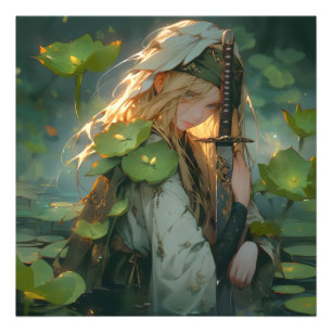 Lady of Lake Anime Fantasy Fotodruck
