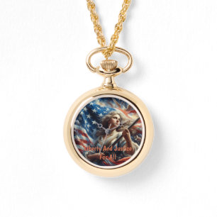 Lady of Liberty - Patriotismus Art Armbanduhr
