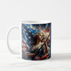 Lady of Liberty - Patriotismus Art Kaffeetasse