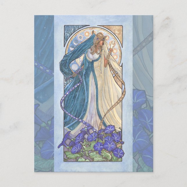 Lady of September Art Nouveau Birthstone Series Postkarte (Vorderseite)