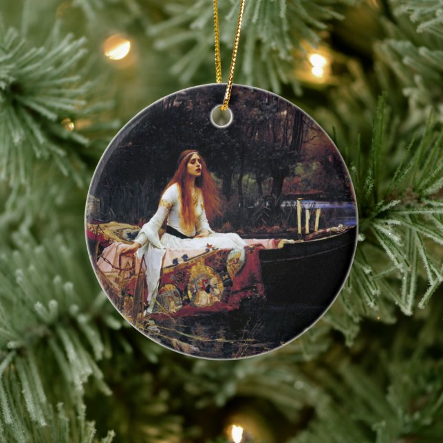 Lady of Shallot auf dem Schiff J.W. Wasserhaus Kun Keramikornament (Baum)