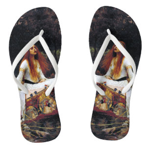 Lady of Shallot auf dem Wasserhaus Art Flip Flops