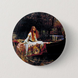 Lady Of Shallot auf dem Wasserhouse Art Button