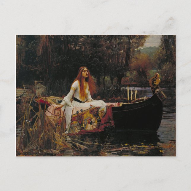 Lady of Shallot Pre-Raphaelite Malerei Postkarte (Vorderseite)