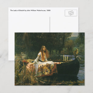 Lady of Shalott auf dem Boot von John William Wate Postkarte