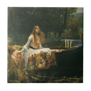 Lady of Shalott auf einem Boot von John William Wa Fliese