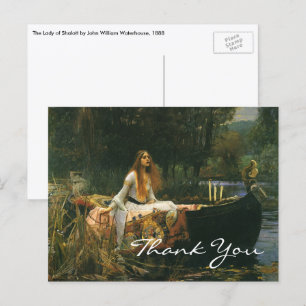 Lady of Shalott auf einem Boot von John William Wa Postkarte