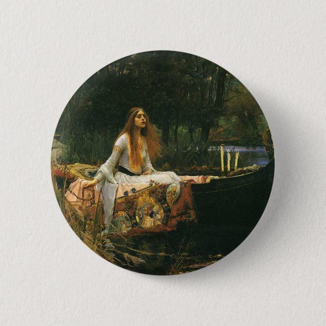 Lady of Shalott On Boat von John William Waterhous Button (Vorderseite)