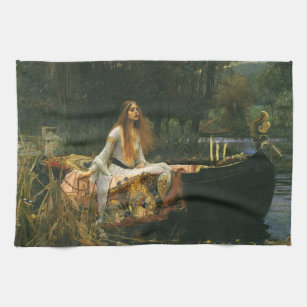 Lady of Shalott On Boat von John William Waterhous Geschirrtuch