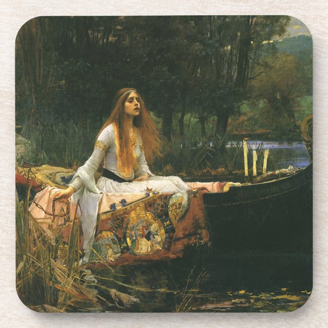 Lady of Shalott On Boat von John William Waterhous Getränkeuntersetzer (Vorderseite)