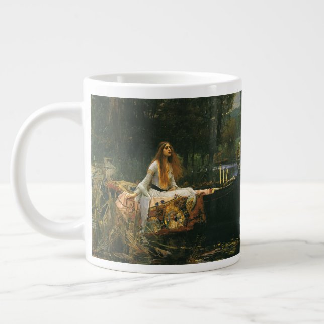 Lady of Shalott On Boat von John William Waterhous Jumbo-Tasse (Links)